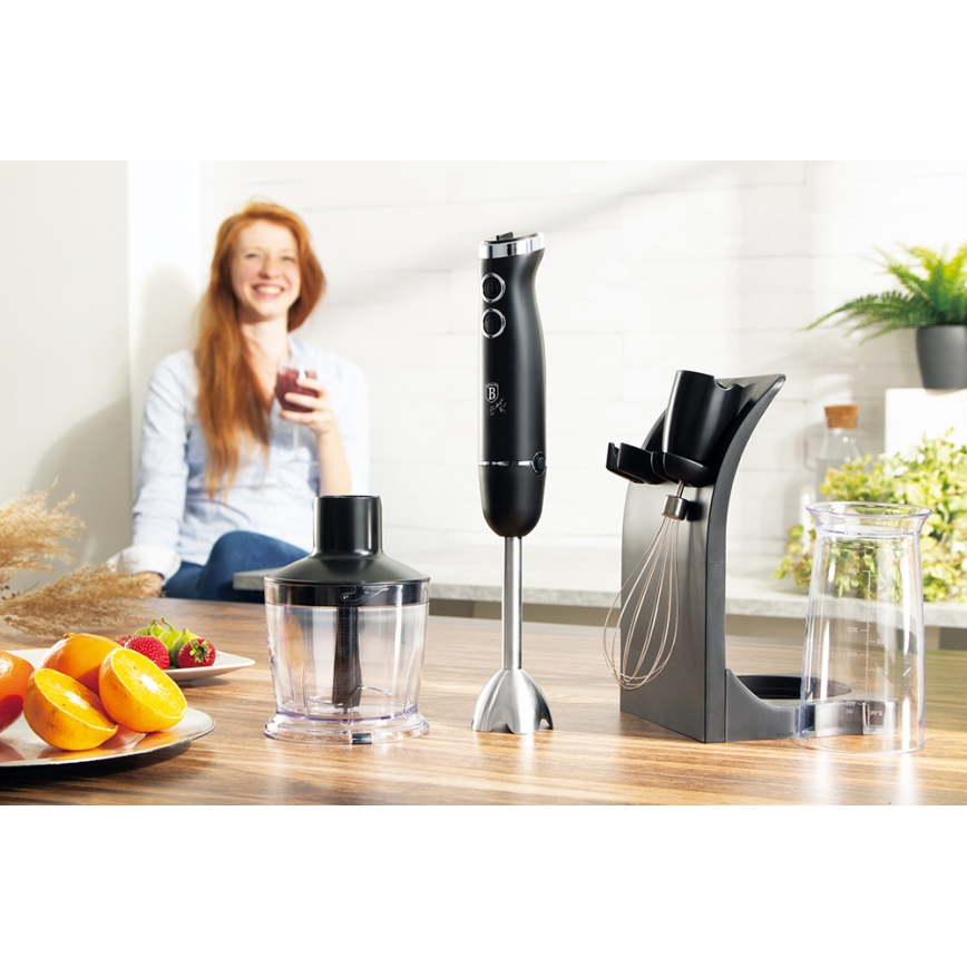 BerlingerHaus - Batidora de varillas 5en1 con accesorios 500W/230V negro/acero inoxidable