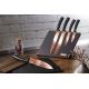 BerlingerHaus - Juego de cuchillos de acero inoxidable con soporte magnético 6 piezas negro/oro rosa