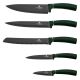 BerlingerHaus - Juego de cuchillos de acero inoxidable con soporte magnético 6 pzas verde/negro