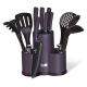 BerlingerHaus - Juego de cuchillos y utensilios de cocina de acero inoxidable 12 uds. púrpura/negro