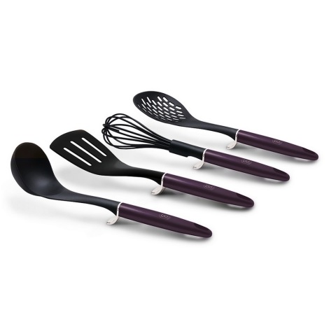 BerlingerHaus - Juego de utensilios de cocina 4 pzas púrpura/negro