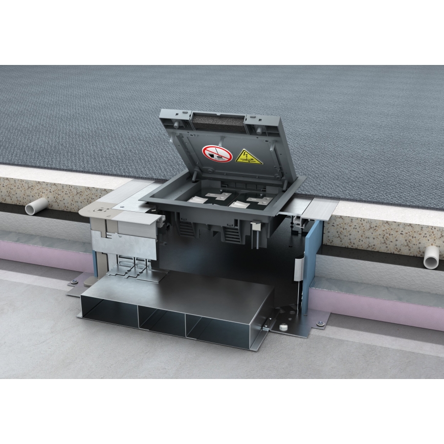 BETTERMANN - Caja de suelo para pisos elevados 12 módulos (6 dispositivos 45x45)