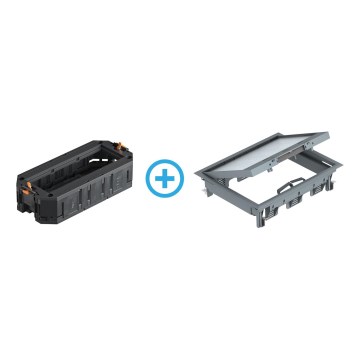BETTERMANN - Caja de suelo para pisos elevados 18 módulos (9 dispositivos 45x45)