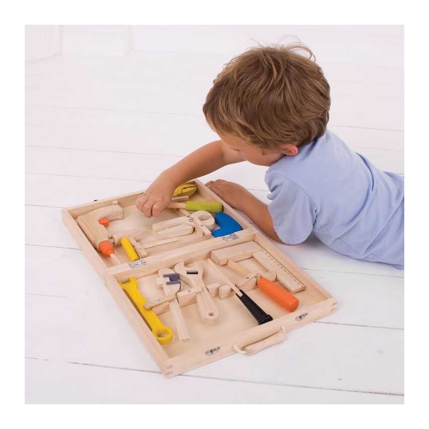 Bigjigs Toys - Caja de madera para herramientas