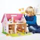 Bigjigs Toys - Casa de muñecas de madera portátil