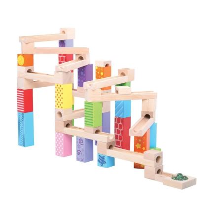 Bigjigs Toys - Pista de bolas de madera colorido