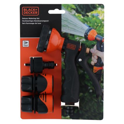 BLACK+DECKER - Pistola de riego con 3 conectores