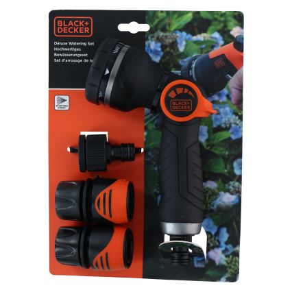 BLACK+DECKER - Pistola de riego con 3 conectores