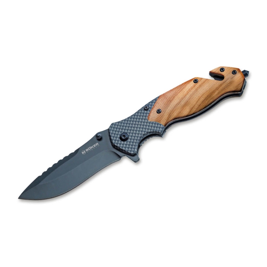 Böker - Navaja de bolsillo Magnum Blomkvist Olive 20,5 cm madera de olivo