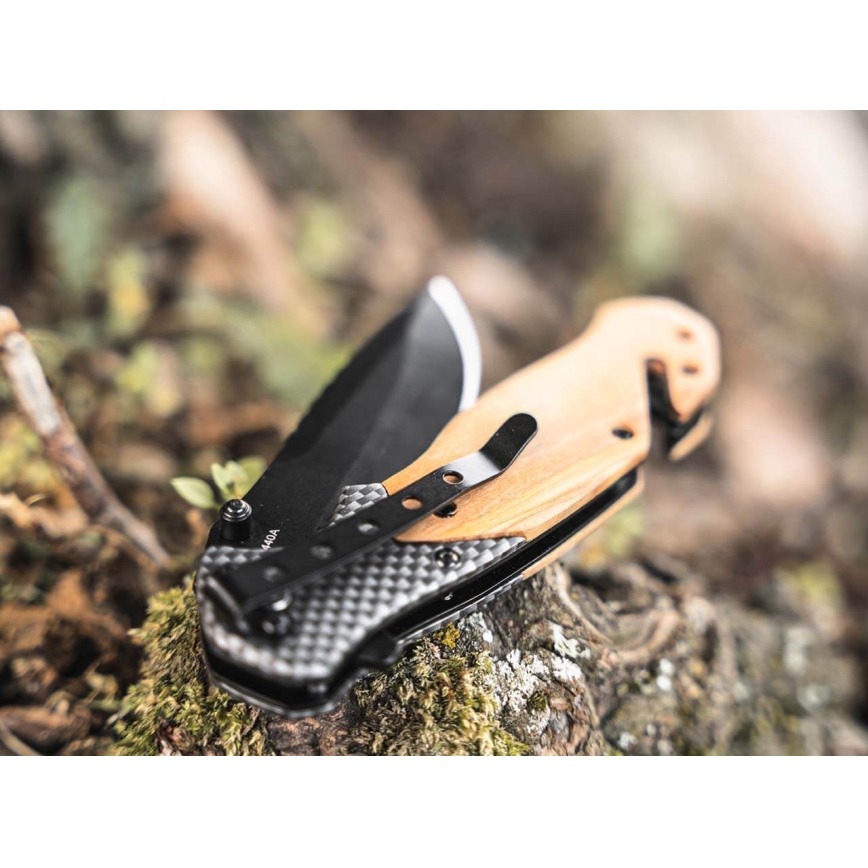 Böker - Navaja de bolsillo Magnum Blomkvist Olive 20,5 cm madera de olivo