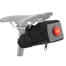 Bolsa para bicicletas bajo el sillín 0,5 l con luz trasera LED