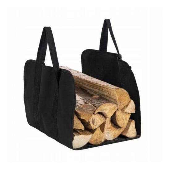 Bolsa para leña de chimenea 100x45 cm negro
