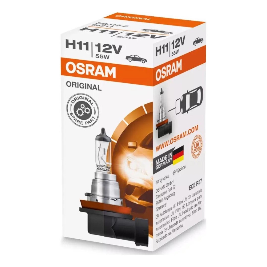 Bombilla H11 PGJ19-2/55W/12V - Osram