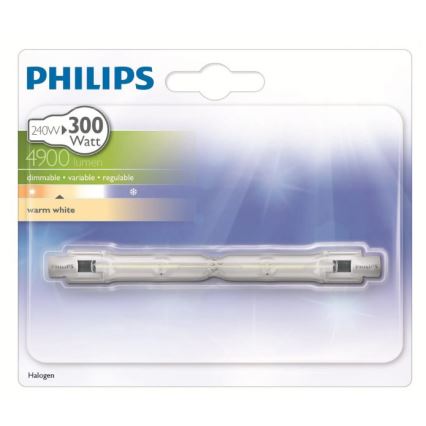 Bombilla halógena PHILIPS R7s/240W/230V - ECO HALO 118 mm