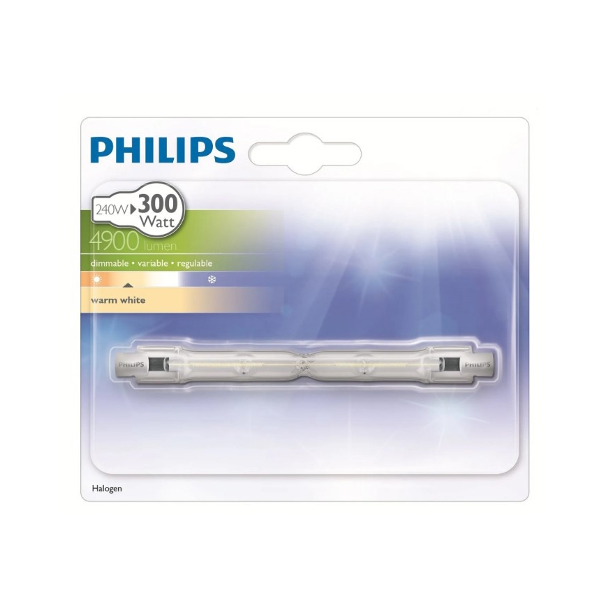 Bombilla halógena PHILIPS R7s/240W/230V - ECO HALO 118 mm