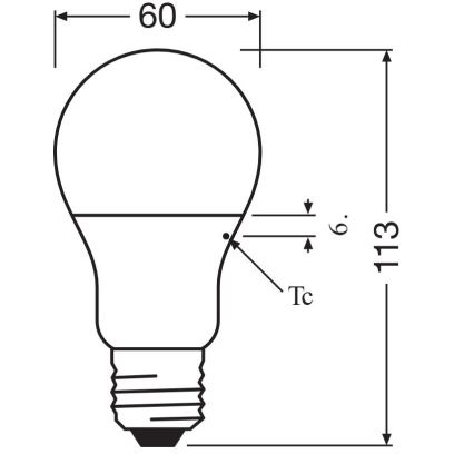 Bombilla LED A60 E27/8,5W/230V 2700K - Osram