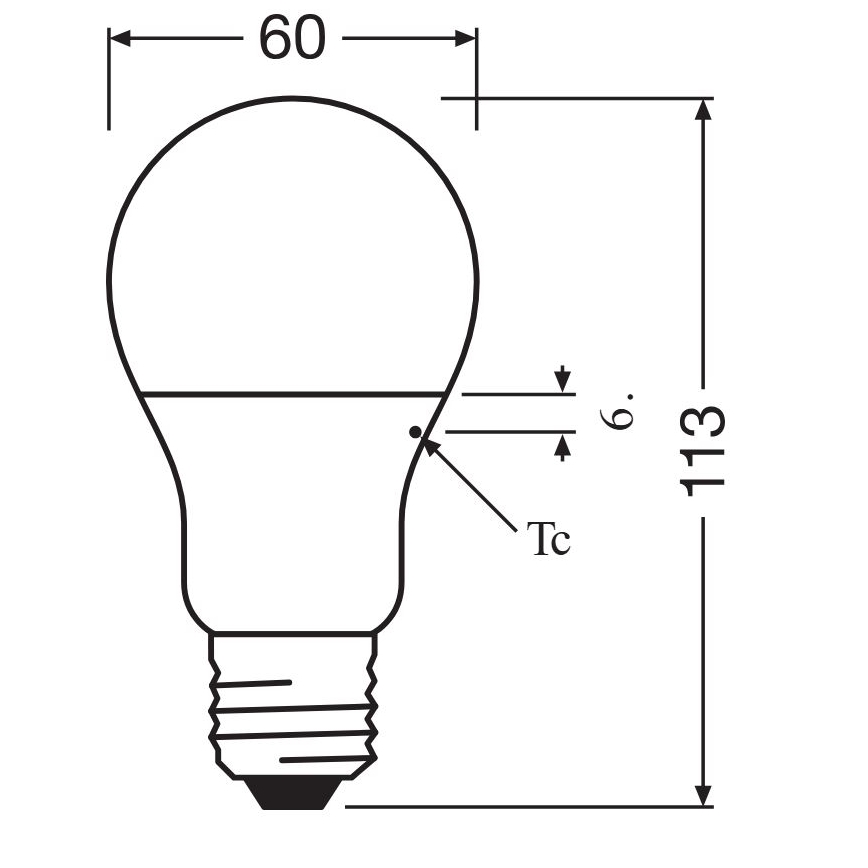 Bombilla LED A60 E27/8,5W/230V 2700K - Osram