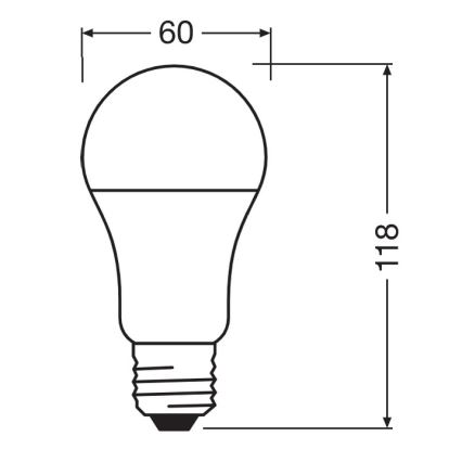 Bombilla LED antibacteriana A100 E27/13W/230V 2700K - Osram