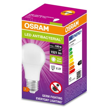 Bombilla LED antibacteriana A100 E27/13W/230V 4000K - Osram