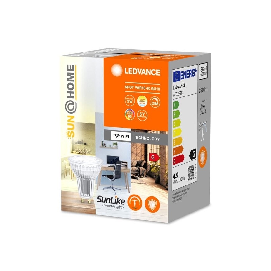 Bombilla LED antibacteriana regulable PAR16 GU10/4,9W/230V Wi-Fi - Ledvance