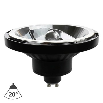 Bombilla LED AR111 GU10/10W/230V 3000K 20° negro