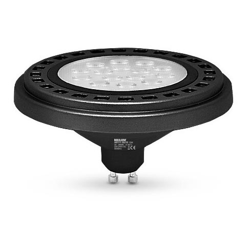 Bombilla LED AR111 GU10/12W/230V 4000K negro 30°