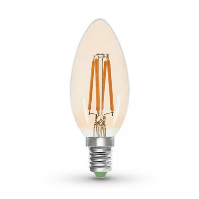 Bombilla LED CLASIC AMBER C35 E14/5W/230V 2200K -  Brilagi