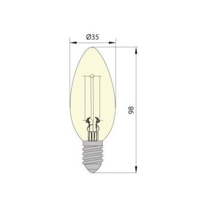 Bombilla LED CLASIC AMBER C35 E14/5W/230V 2200K -  Brilagi