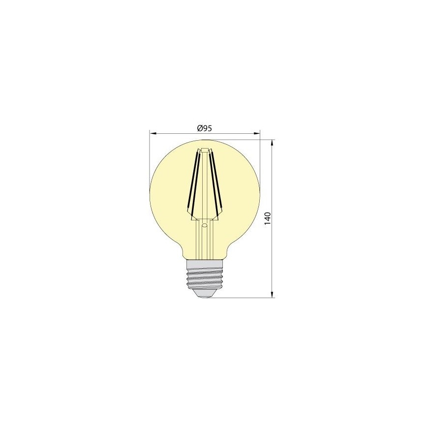 Bombilla LED CLASIC AMBER G95 E27/8W/230V 2200K - Brilagi