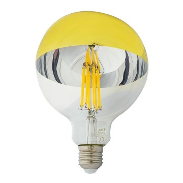 Bombilla LED con casquillo esférico de espejo DECOR MIRROR G125 E27/12W/230V 4200K dorado