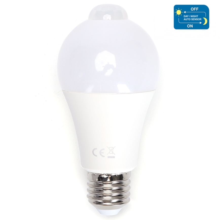 Bombilla LED con sensor de movimiento y crepuscular A60 E27/12W/230V 6500K - Aigostar