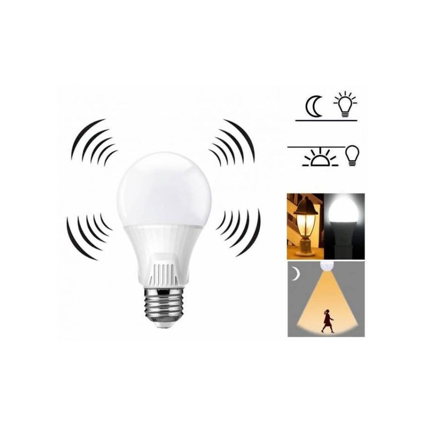 Bombilla LED con sensor E27/9W/230V 6500K