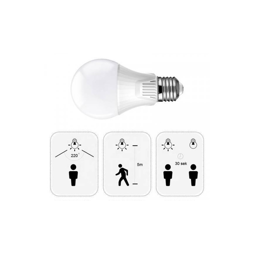 Bombilla LED con sensor E27/9W/230V 6500K
