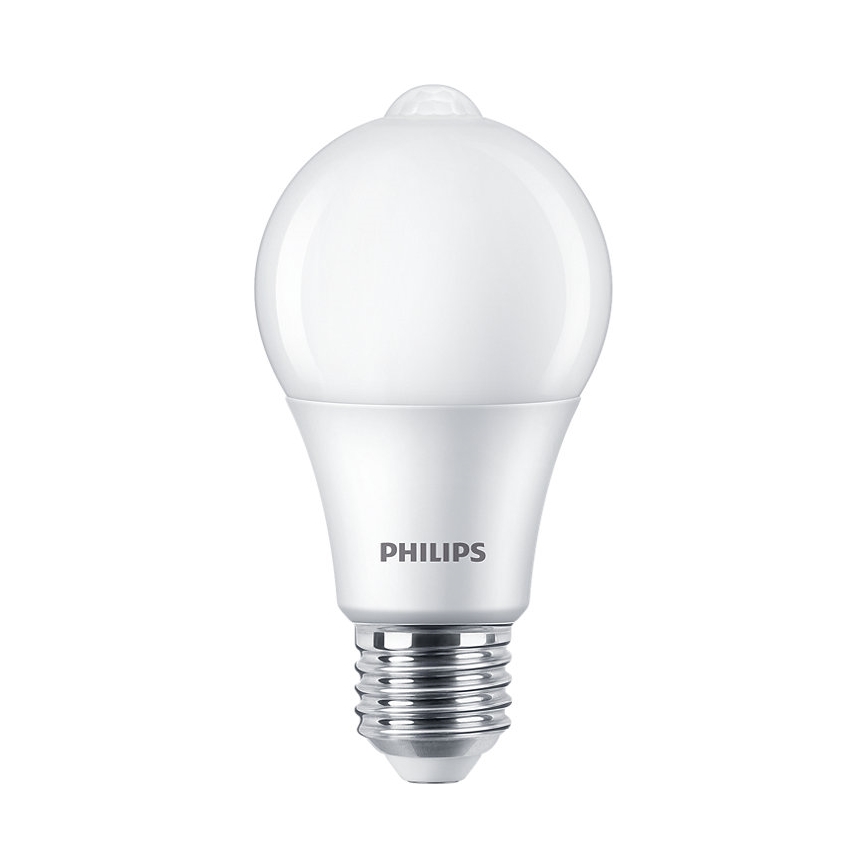 Bombilla LED con sensor Philips A60 E27/8W/230V 2700K