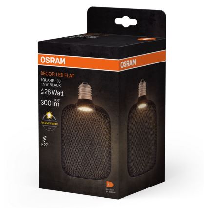Bombilla LED DECOR FLAT E27/3,5W/230V 2700K negro - Osram