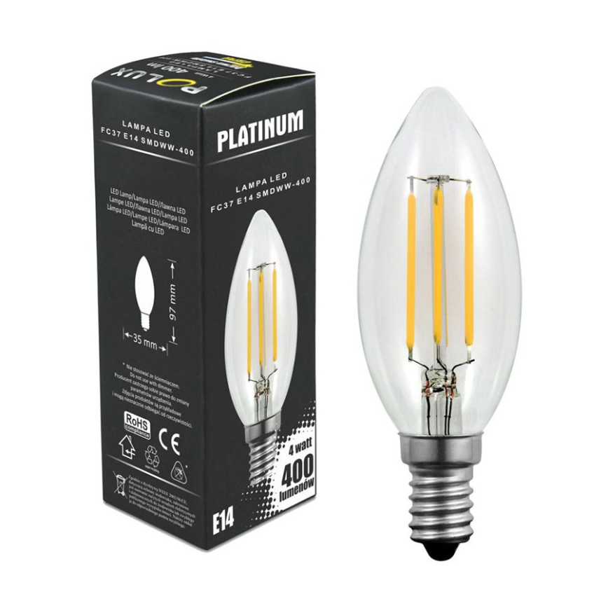Bombilla LED C37 E14/4W/230V 3000K