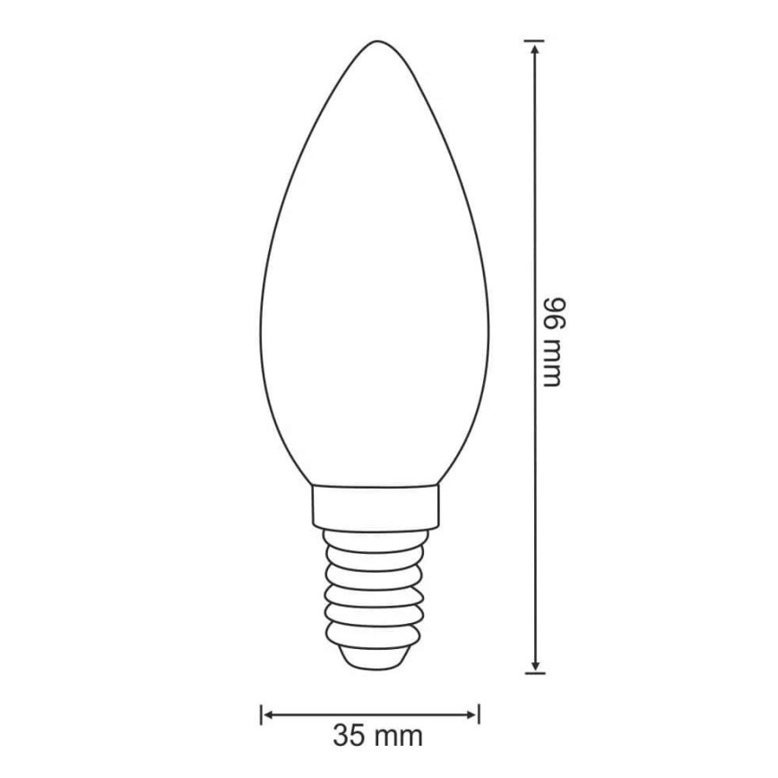 Bombilla LED C37 E14/4W/230V 3000K