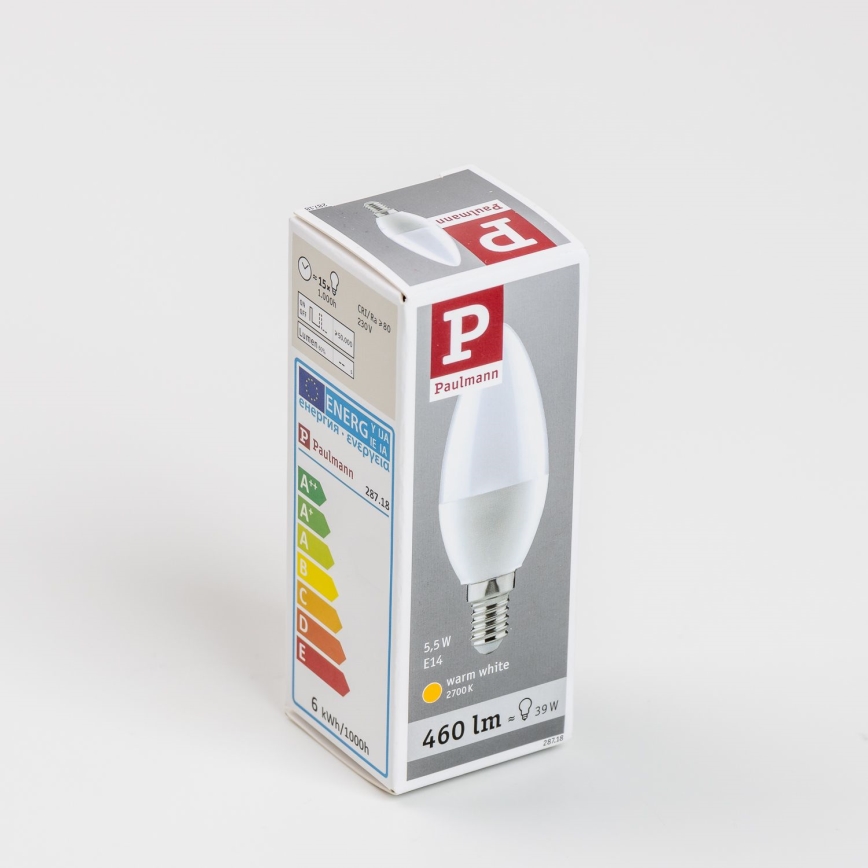 Bombilla LED E14/5,5W/230V 2700K - Paulmann 28718