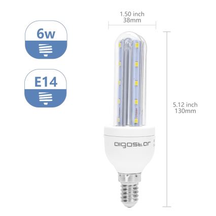 Bombilla LED E14/6W/230V 6500K - Aigostar