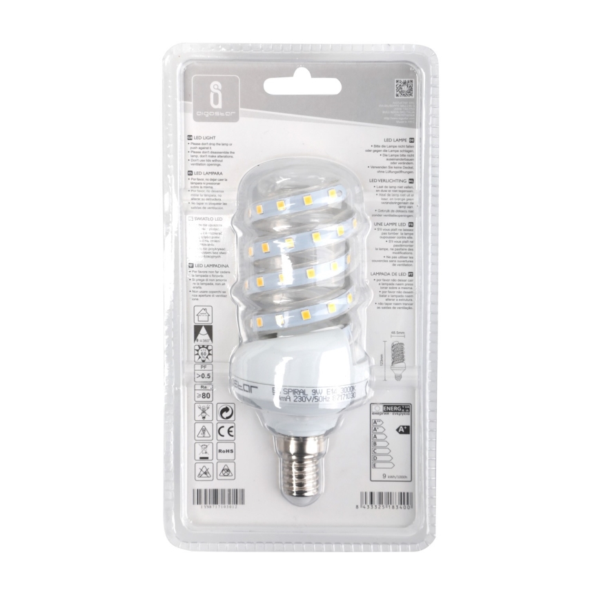 Bombilla LED E14/9W/230V 3000K - Aigostar