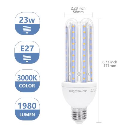 Bombilla LED E27/23W/230V 3000K - Aigostar