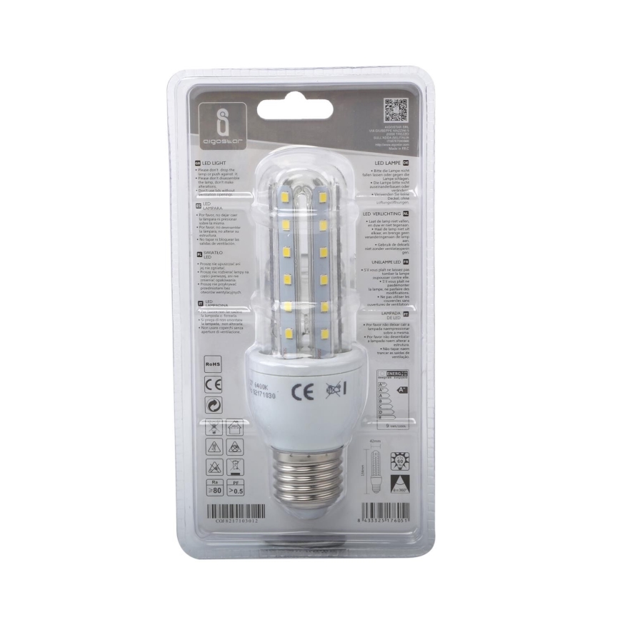 Bombilla LED E27/9W/230V 6500K - Aigostar