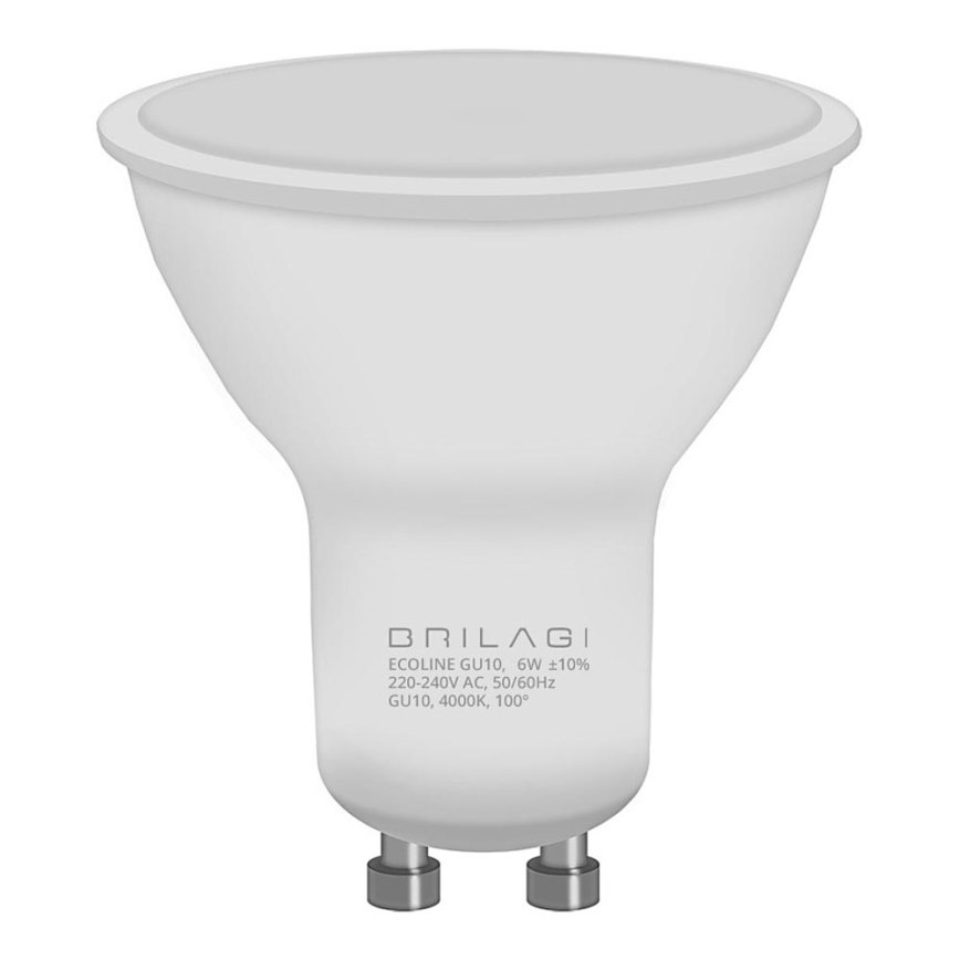 Bombilla LED ECOLINE GU10/6W/230V 4000K - Brilagi