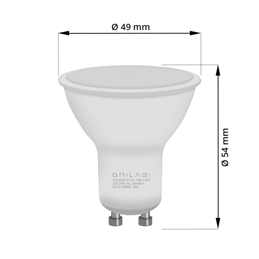 Bombilla LED ECOLINE GU10/6W/230V 4000K - Brilagi