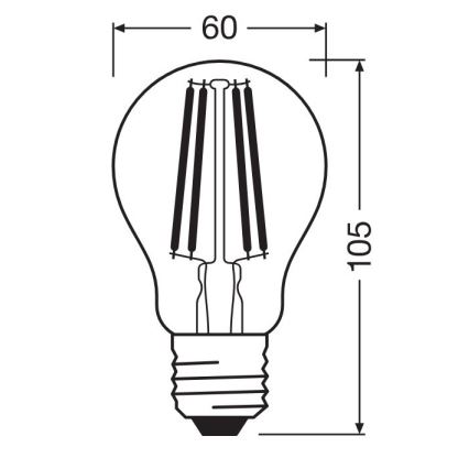 Bombilla LED FILAMENT A100 E27/11W/230V 2700K - Osram