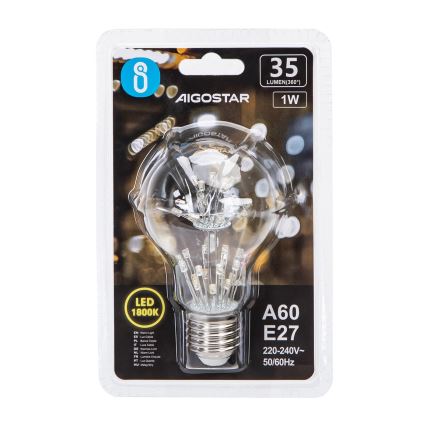 Bombilla LED FILAMENT A60 E27/1W/230V 1800K - Aigostar