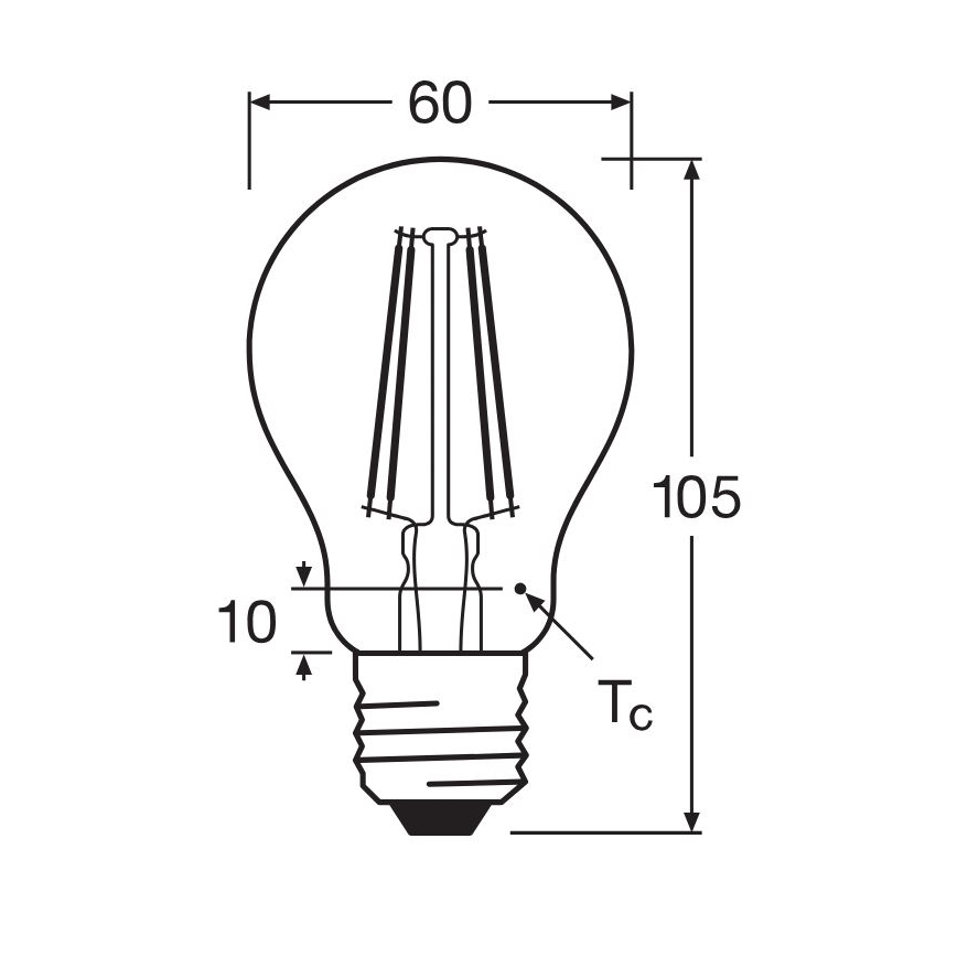 Bombilla LED FILAMENT A60 E27/6,5W/230V 2700K - Osram