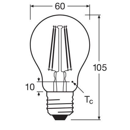 Bombilla LED FILAMENT A60 E27/6,5W/230V 4000K - Osram