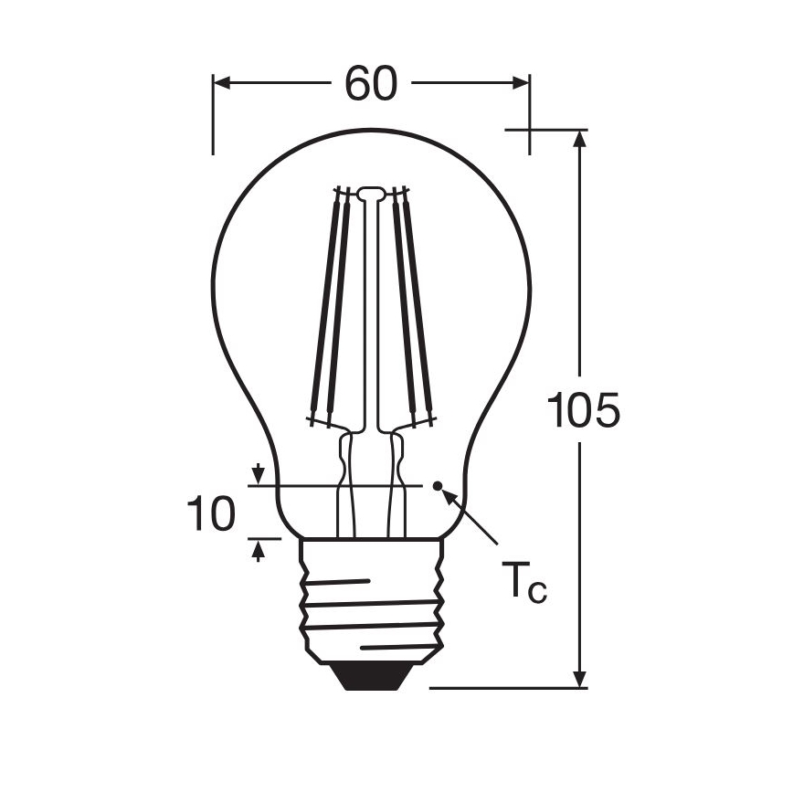 Bombilla LED FILAMENT A60 E27/6,5W/230V 4000K - Osram