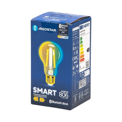Bombilla LED regulable FILAMENT MESH Inteligente A60 E27/6W/230V 2700-6500K - Aigostar